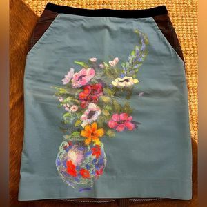 - Anthropologie HD in Paris Emerald Garden Floral Pencil Skirt, Size 6